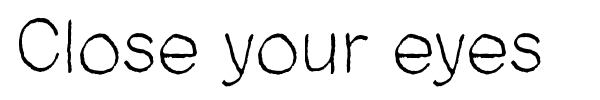 Close your eyes font preview